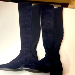 Stuart Weitzman 50/50 Over the Knee Boot in Blue Suede